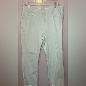 Pilcro & The Letterpress Script Jeans Mint Green Raw Hem Cropped